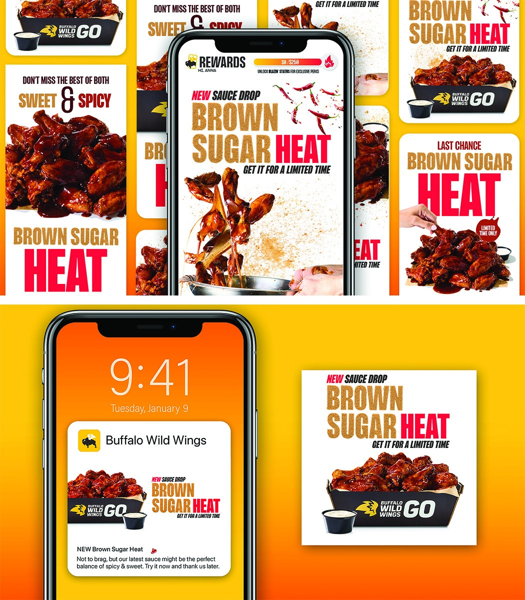 Buffalo Wild Wings Brown Sugar Heat — Integrated Marketing Campaigns design — by Maverick Studios — 2025 GDUSA award entry