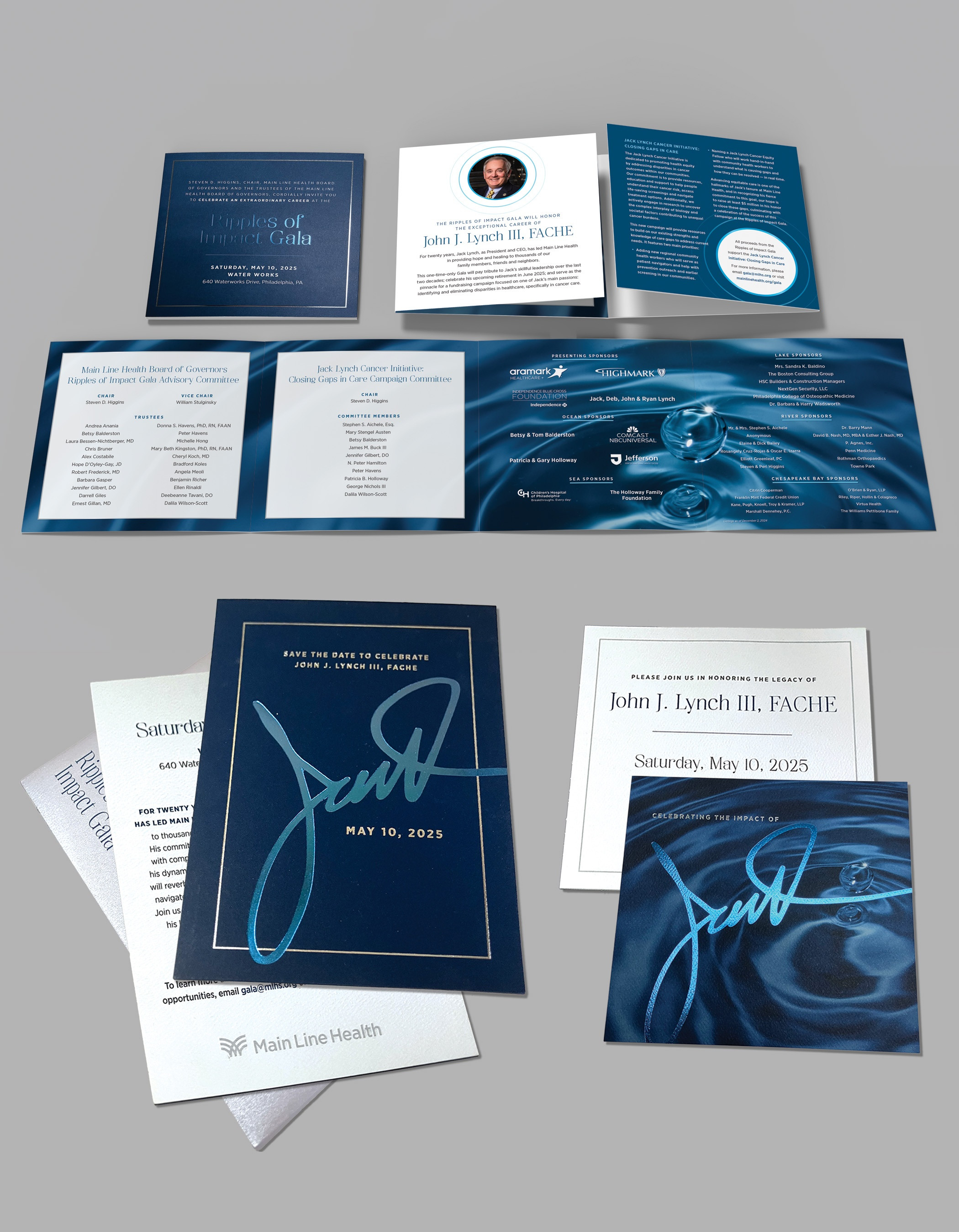 Ripples of Impact Gala Invitation — Announcements & Invitations design — by Main Line Health — 2025 GDUSA award entry
