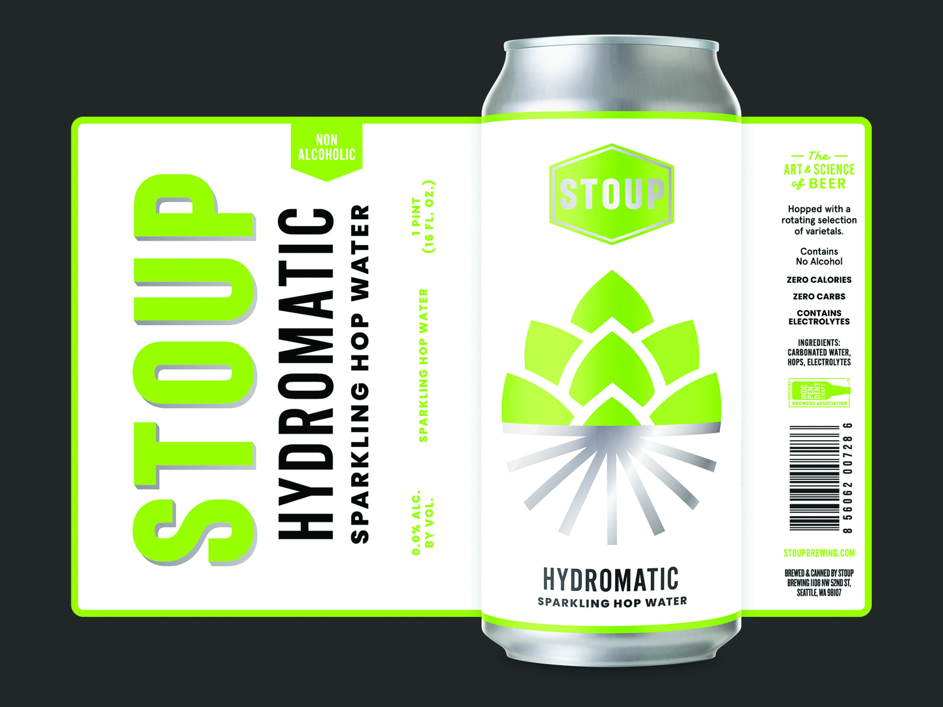 Hydromatic Hop Water — Food & Beverage design — by Blindtiger Design — 2025 GDUSA award entry