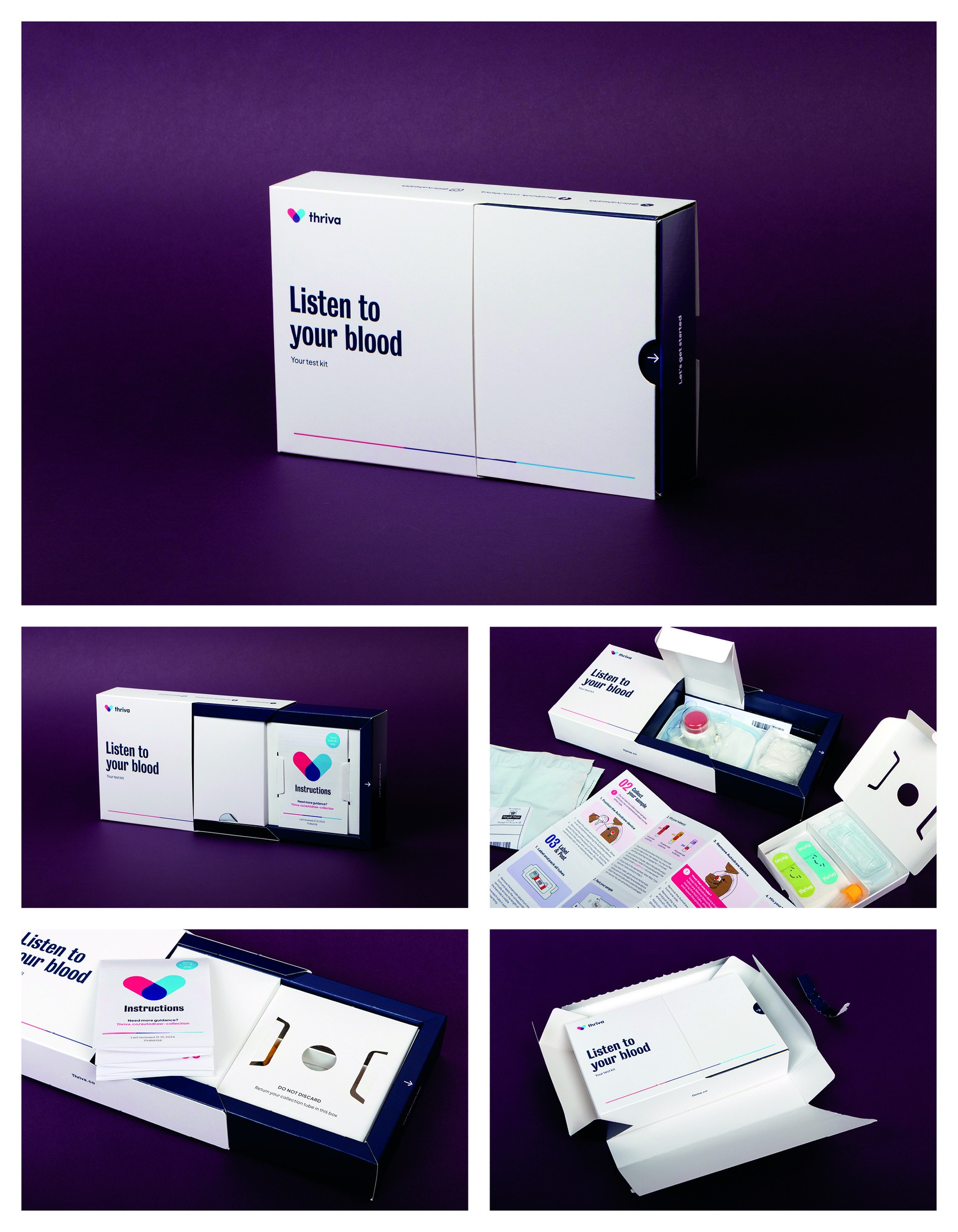 Thriva Test Kit Packaging — P-O-P, Exhibits & Displays design — by Burgopak — 2025 GDUSA award entry