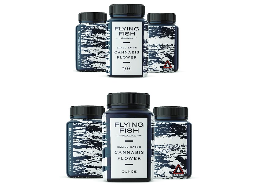 Flying Fish Cannabis Company Flower Packaging — Cannabis Branding + Logos design — by Hugh McCormick Design Company — 2023 GDUSA award entry