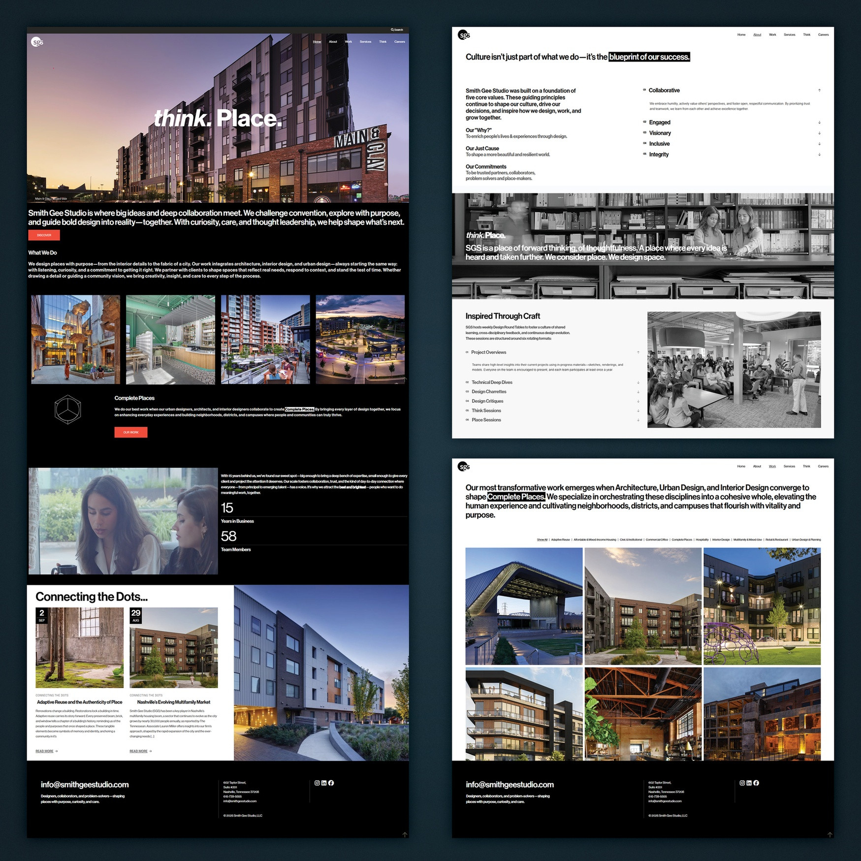 Smith Gee Studio (SGS) Website 2025 — Website & UX/UI Design — by Smith Gee Studio — 2025 GDUSA award entry