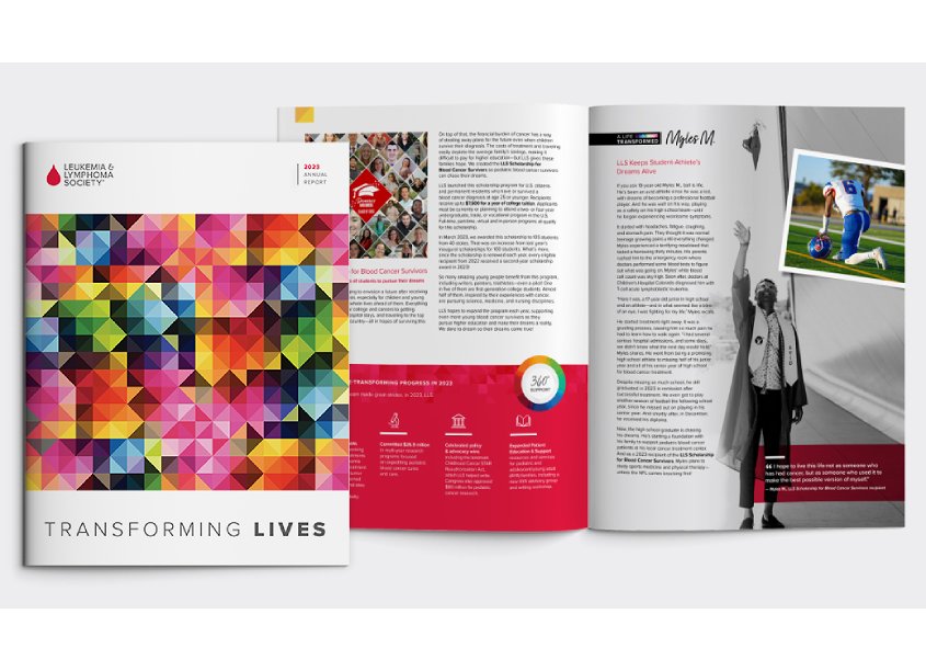 The Leukemia & Lymphoma Society 2023 Annual Report — Annual & Corporate Reports design — by The Leukemia & Lymphoma Society — 2024 GDUSA award entry